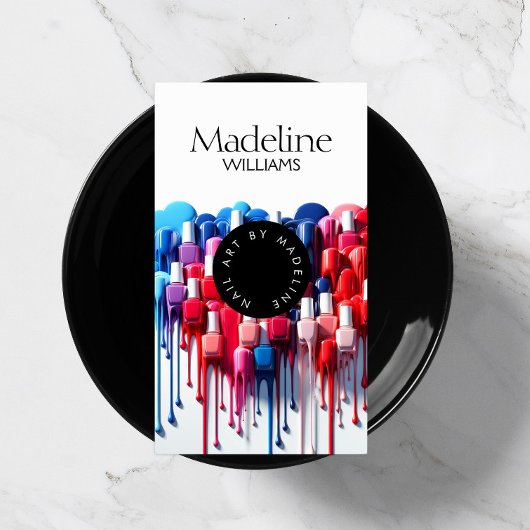 Creatieve Dripping Poolse Nail Artist Salon Visitekaartje