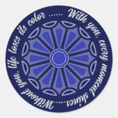 Creatieve eenvoudige kleur bloem geschenk moeder v ronde sticker (Voorkant)
