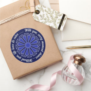 Creatieve eenvoudige kleur bloem geschenk moeder v ronde sticker