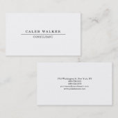 Creatieve Elegante Professionele Plain Eenvoudig W Visitekaartje (Voorkant / Achterkant)