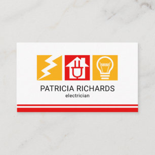 Creatieve elektricien icoon blokken visitekaartje