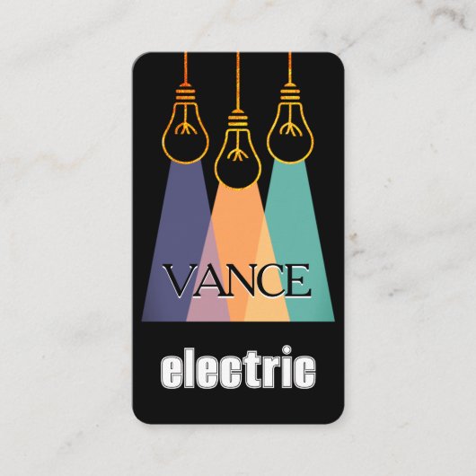 Creatieve Elektrische Lamp Straal Visitekaartje (Voorkant)