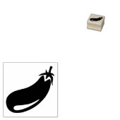 Creatieve en leuke aubergine kunst miniatuur rubberstempel (Gestempeld)