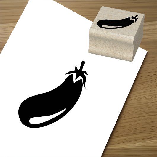 Creatieve en leuke aubergine kunst miniatuur rubberstempel