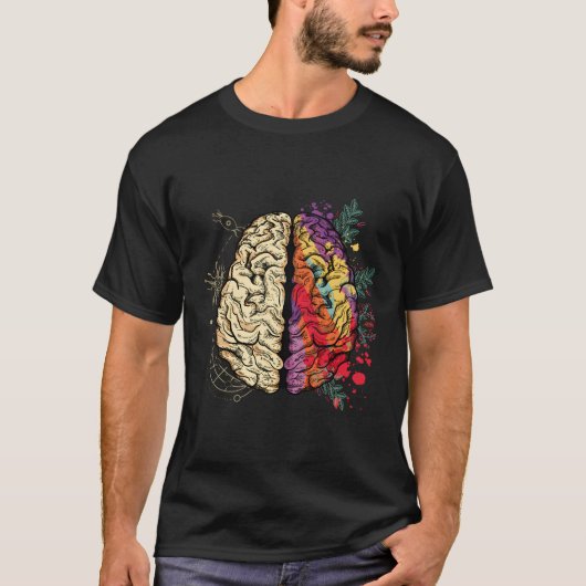 Creatieve en logische Hu-hersenanatomie T-shirt (Voorkant)