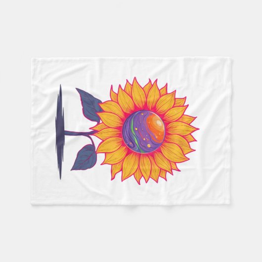 Creatieve energie Bloom-wit Fleece Deken (Voorkant (Horizontaal))