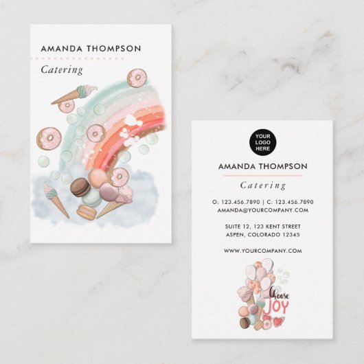 Creatieve evenementen catering visitekaartje (Voorkant / Achterkant)