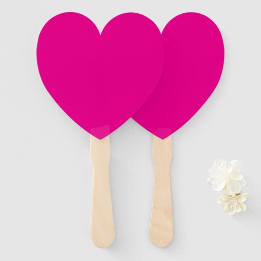 Creatieve Expressie Hot Pink Paddle Heart Handwaaier (Voorkant en achterkant)