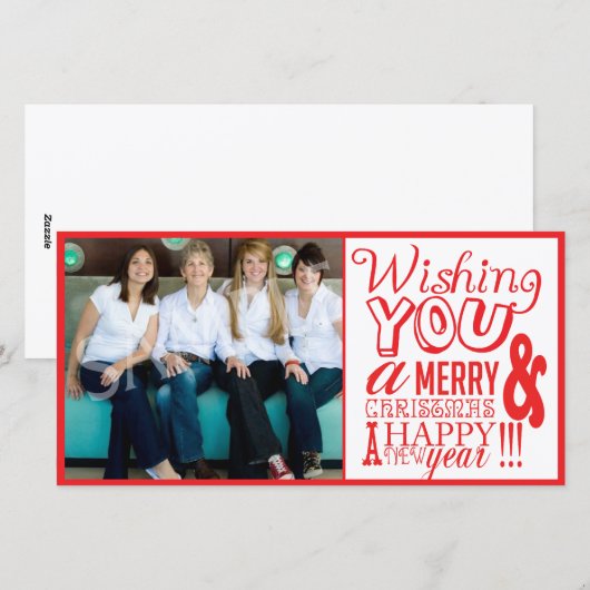 Creatieve Familie Foto Xmas Christmas Kaart! Feestdagenkaart (Voorkant / Achterkant)