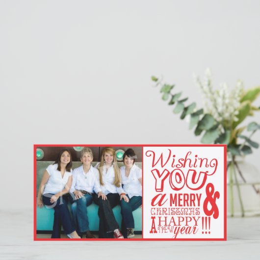 Creatieve Familie Foto Xmas Christmas Kaart! Feestdagenkaart (Staand voorkant)