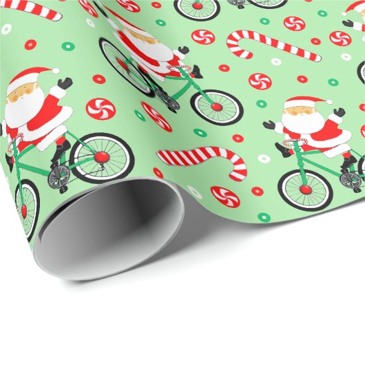 Creatieve Fiets Cyclist Kerstmis Cadeaupapier (Rol Hoek)