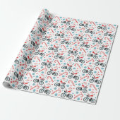 Creatieve Fiets Cyclist Kerstmis Cadeaupapier (Uitgerold)
