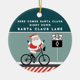 Creatieve fietser Fietser Kerstmis 2023 Keramisch Ornament