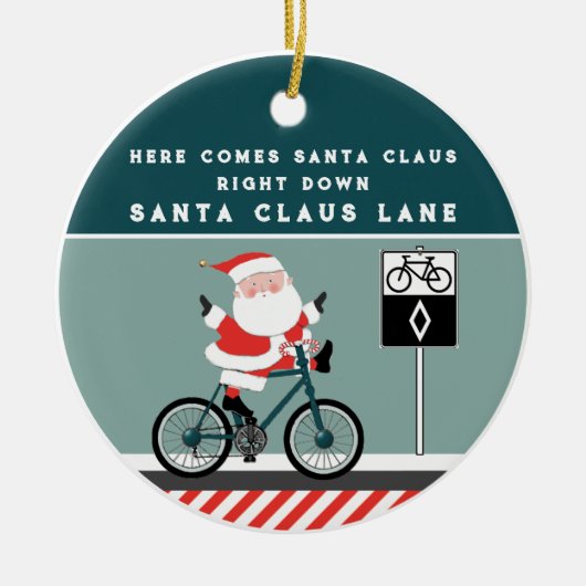 Creatieve fietser Fietser Kerstmis 2023 Keramisch Ornament (Voorkant)