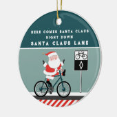 Creatieve fietser Fietser Kerstmis 2023 Keramisch Ornament (Links)