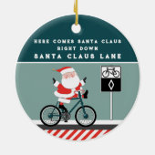Creatieve fietser Fietser Kerstmis 2023 Keramisch Ornament (Achterkant)