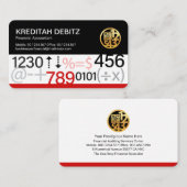 Creatieve financiële boekhouding nummers visitekaartje (Voorkant / Achterkant)