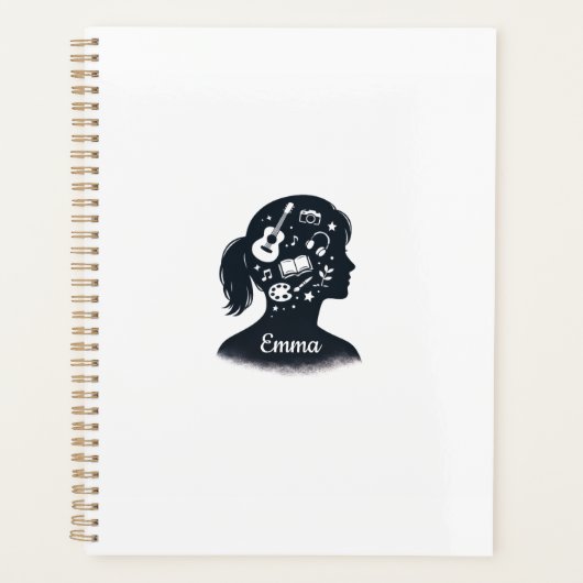 Creatieve Geest Silhouet | Gepersonaliseerde Artis Planner (Voorkant)