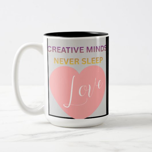 Creatieve geesten slapen nooit Love Twee-Tons Mok (Links)