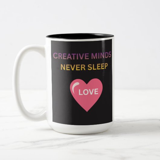 Creatieve geesten slapen nooit Love Twee-Tons Mok (Links)
