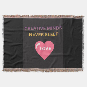Creatieve geesten slapen nooit Love Werpdeken Deken