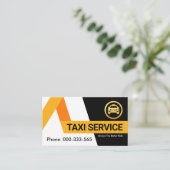 Creatieve gele taxiroutes visitekaartje (Staand voorkant)