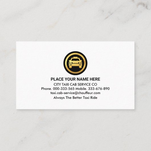 Creatieve gele taxiroutes visitekaartje (Achterkant)