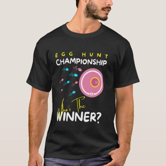 Creatieve geslachtsopenbaring Wie is de winnaar Ei T-shirt (Voorkant)