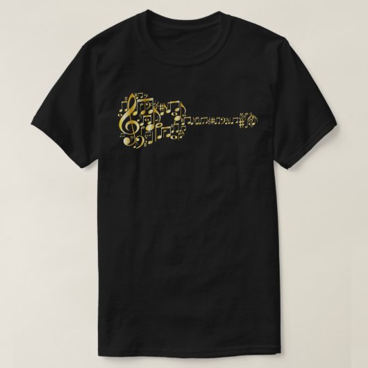 Creatieve Gitaar Art Akoestische Gitaar in Metalli T-shirt (Design voorkant)