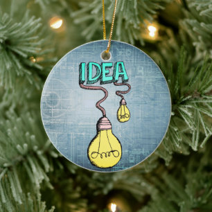 Creatieve gloeilamp idee keramische kerstboomversi keramisch ornament
