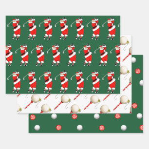 Creatieve golf kerst inpakpapier vel