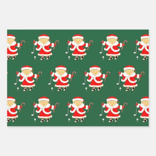 Creatieve Golf Kerstmis Inpakpapier Vel (Voorkant)