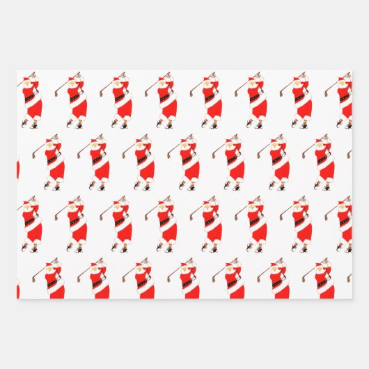 Creatieve Golf Kerstmis Inpakpapier Vel (Voorkant)