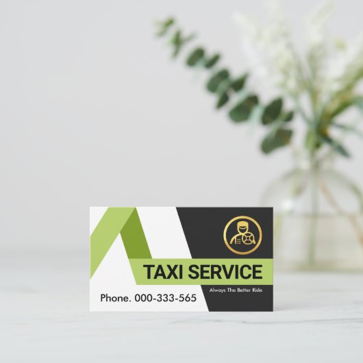 Creatieve groene taxiroutes visitekaartje (Staand voorkant)