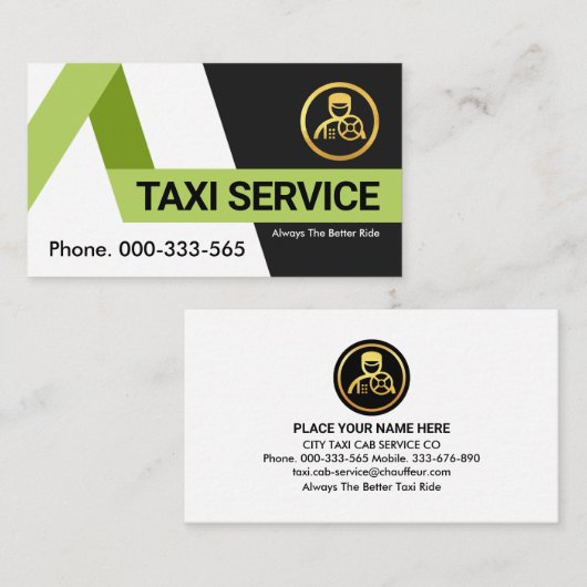 Creatieve groene taxiroutes visitekaartje (Voorkant / Achterkant)