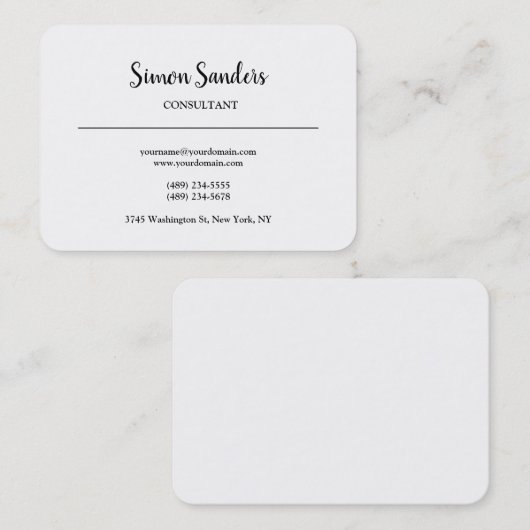 Creatieve Grote Plain Eenvoudige Minimalistische Z Visitekaartje (Voorkant / Achterkant)