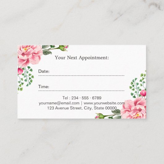 Creatieve Hair Scissor Typography Salon Afspraak Afsprakenkaartje (Achterkant)