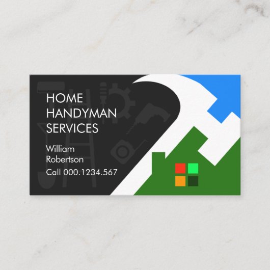 Creatieve Hammer Rooftop Building Visitekaartje (Voorkant)