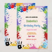 Creatieve Hand Paint Art verjaardagsfeestuitnodigi Feestdagenkaart (Voorkant / Achterkant)