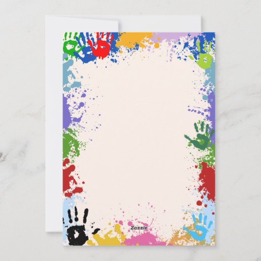 Creatieve Hand Paint Art verjaardagsfeestuitnodigi Feestdagenkaart (Achterkant)