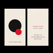 Creatieve hedendaagse zwart & rode cirkel geometri visitekaartje