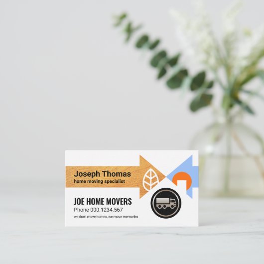Creatieve Home Moving Arrows Logistiek Visitekaartje (Staand voorkant)