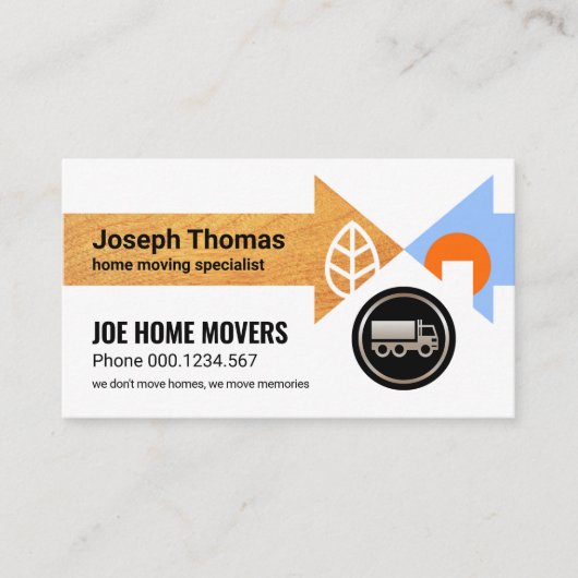 Creatieve Home Moving Arrows Logistiek Visitekaartje (Voorkant)