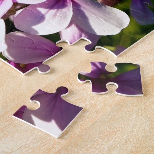 Creatieve houten bloem groene foto legpuzzel (Zijkant)