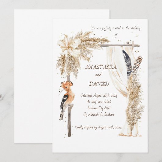 Creatieve huwelijksidee uitnodigingen (Voorkant / Achterkant)