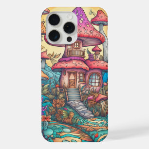 Creatieve Illustratie van Paddenstoelenhuisje iPhone 15 Pro Max Case