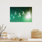 Creatieve innovatie en gloeiend concept als kunst poster (Keuken)