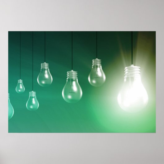 Creatieve innovatie en gloeiend concept als kunst poster (Voorkant)