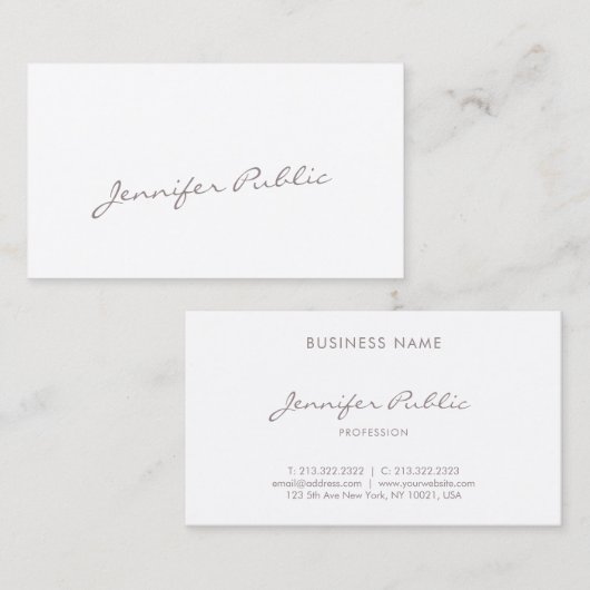 Creatieve kalligrafie Handgeschreven Script Luxe F Visitekaartje (Voorkant / Achterkant)