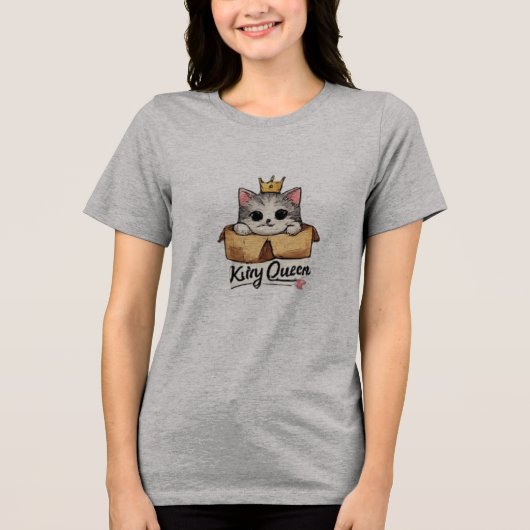 Creatieve kat grafisch logo Tri-Blend shirt (Voorkant)